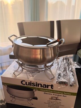 Cuisinart Stainless Steel Electric Fondue Set - Silver NWT